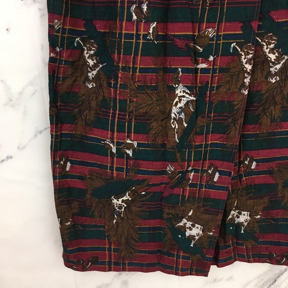 🐕SOLD🦆VTG Dogs Hunting Birds Wrap Skirt - Picture 5 of 8